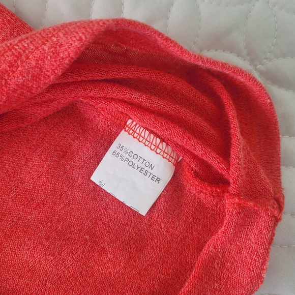 Lace Shouldered Top in an Orangey Red - Picture 6 of 7